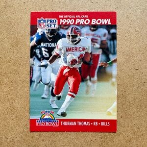 1990 Pro Set Football Sports Card #374 Thurman Thomas Running Back Buffalo Bills